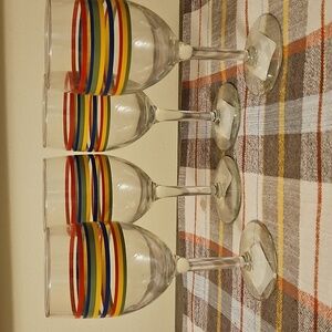 Libbey Vintage Fiesta Mambo Goblets